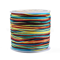Hilo de nylon, cordón de anudar chino teñido en segmento, Hilo de nailon para hacer joyas con cuentas., amarillo, 0.8mm, alrededor de 109.36 yarda (100 m) / rollo