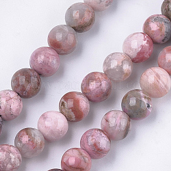 Natur Rhodonit Perlen Stränge, Runde, 10 mm, Bohrung: 1 mm, ca. 38~39 Stk. / Strang, 15.3 Zoll