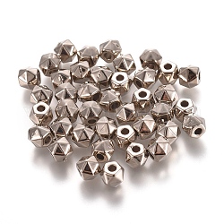 Ccb Kunststoff-Perlen, Kolumne, Platin Farbe, 4x5 mm, Bohrung: 1.6 mm