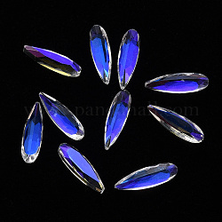 Кабошоны из прозрачного стекла в форме капли, ногтей декоративные аксессуары, граненые, ясно AB, 10x3x2.5 мм