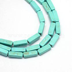 Chapelets de perles en turquoise synthétique, teinte, cuboïde, turquoise, 13.5x5x4mm, Trou: 1mm, Environ 29 pcs/chapelet, 15.3 pouce