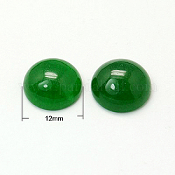 Натурального белого нефрита кабошонов, окрашенные, полукруглый, зелёные, 12x5 мм