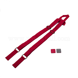 Nylon Backpack Straps, with Zinc Alloy Regulator and PU Shims, for Bag Straps Replacement Accessories, Dark Red, 55~98x3.2cm