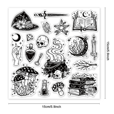 Wholesale GLOBLELAND Witch Clear Stamps for DIY Scrapbooking Decor