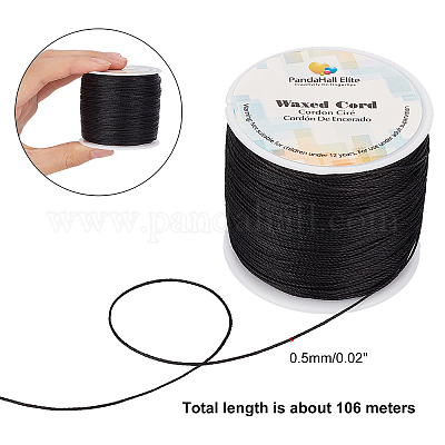Wholesale JEWELEADER 116 Yards Round Waxed Polyester Cord 0.5mm Macrame  Craft DIY Thread Rattail Beading String for Jewelry Making Chinese Knotting  Kumihimo Friendship Bracelets Leather Sewing - Black 