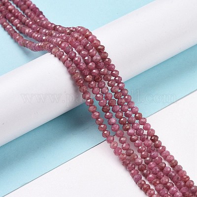 Rhodochrosite Faceted Rondelle Large Hole Size Beads 4 mm - 1 mm