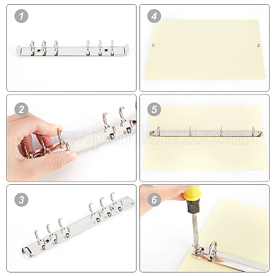 Personal Size 6 Ring Binder Mechanism Replacement Kit for 