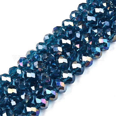 Chapelets de perles en verre électroplaqué&nbsp;EGLA-A034-T8mm-B25-1