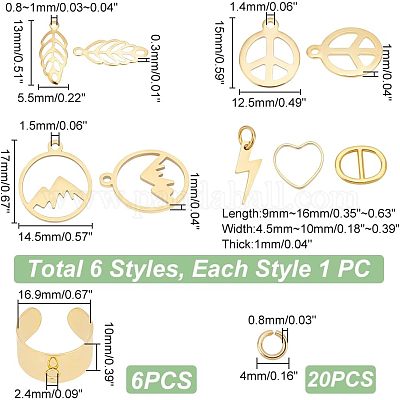 Unicraftale Bricolage Kit De Fabrication De Bagues De Manchette Rondes Plates Y Compris 304 Composants D Anneaux De Manchette En Acier Inoxydable Cabochons En Verre