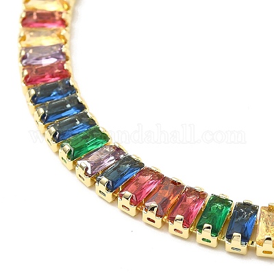 Bracciale tennis scintillante in argento con zirconi bianchi taglio