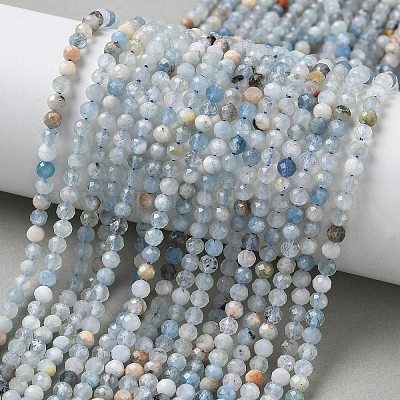Natürliche Aquamarin Perlen Stränge&nbsp;X-G-L651-C09-4mm-1