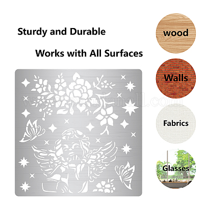 Gorgecraft 6.3 pollice metallo rose stencil fiori viti template in acciaio  inox pittura floreale modelli riutilizzabili journal strumento per la  pittura all'ingrosso 