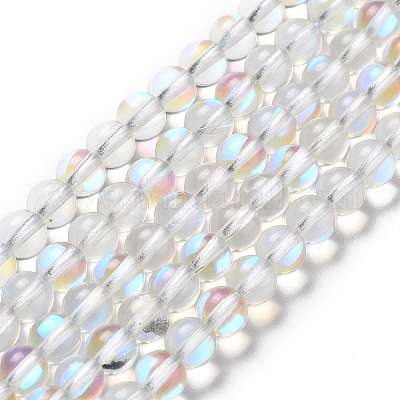 Chapelets de perles en pierre de lune synthétique&nbsp;G-P528-J01-13-1