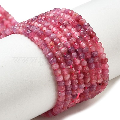 20 Perles Strass Rondelles Argenté 8mm Rouge - Création Bijoux - Neuf
