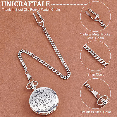 Wholesale UNICRAFTALE 2Pcs 2 Colors Pocket Watch Chain Vintage