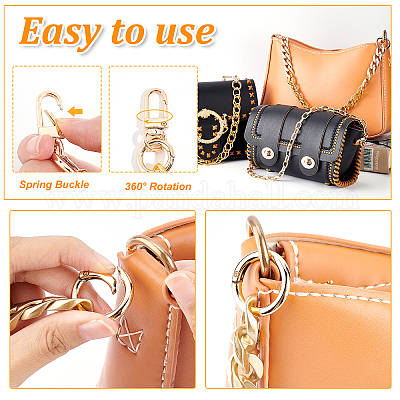 Wholesale SUPERFINDINGS 3 Style Purse Chain Handle Handbag Strap 40~45.7cm  Golden Metal Flat Curb Chain Replacement Cosmetic Clutch Mini Pochette  Accessories for DIY Handbag Making 