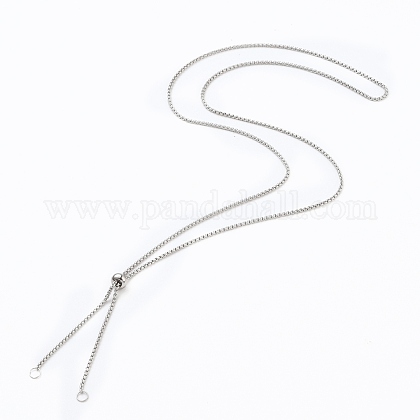 304 creazione di collana con cursore a catena in acciaio inossidabile AJEW-JB00777-01-1