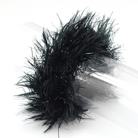 女の子のヘアアクセサリー  豪華な毛ロープ  ブラック  20mm OHAR-J015-12-1