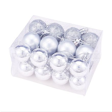 Christmas Ball Plastic Ornaments AJEW-CJ0001-06C-1