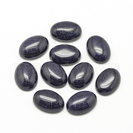 Cabochons en pierre bleue synthétique X-G-R415-14x10-34-1