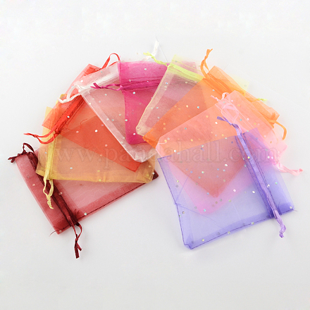 Rectangle Organza Bags with Glitter Sequins OP-R020-10x12-M-1