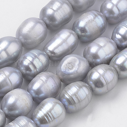 Hebras de perlas de agua dulce cultivadas naturales X-PEAR-S012-37-1