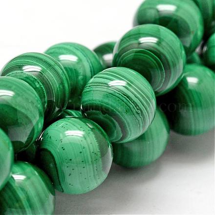 Brins de perles naturelles de malachite G-O143-10-12mm-1