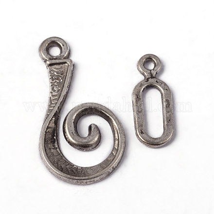 Tibetan Style Alloy Hook Clasps X-LF5077Y-1