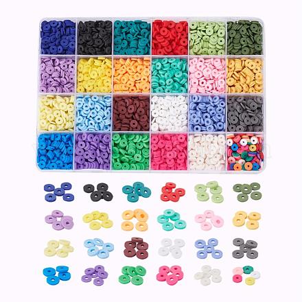 4224pcs 24 couleurs perles d'argile polymère faites à la main écologiques CLAY-YW0001-16-1