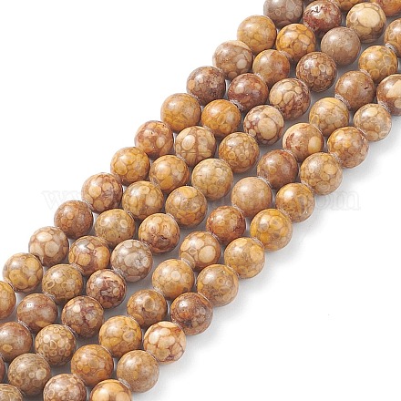Chapelets de perles maifanite/maifan naturel pierre  G-F353-6mm-A-1
