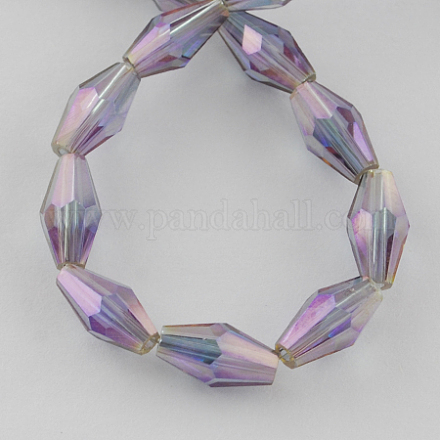 Chapelets de perles en verre électroplaqué EGLA-R021-8x4mm-02-1
