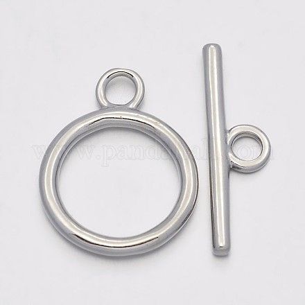 Brass Ring Toggle Clasps KK-J202-25P-1