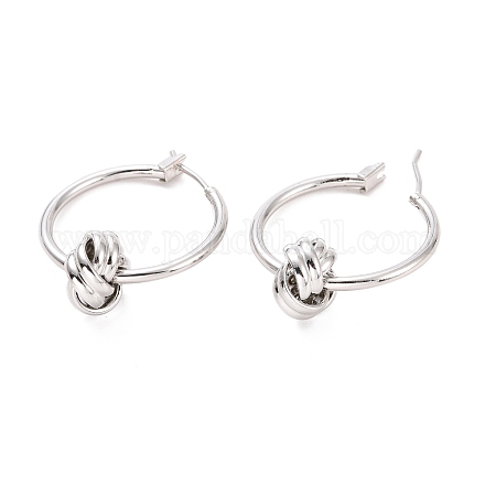 Brass Knot Hoop Earrings for Women X-EJEW-A072-19P-1