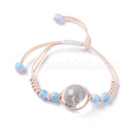 Handmade Dry Pressed Flower Link Bracelet for Girl Women BJEW-C004-01G-1