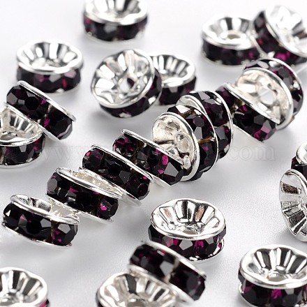 Abalorios de latón Diamante de imitación espaciador RB-A014-Z8mm-11S-1