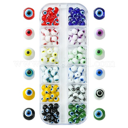 156 pièces 12 couleurs cuisson perles de verre peintes DGLA-FS0001-04-1