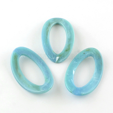 Twist Oval Imitation Gemstone Acrylic Linking Rings OACR-R023-08-1