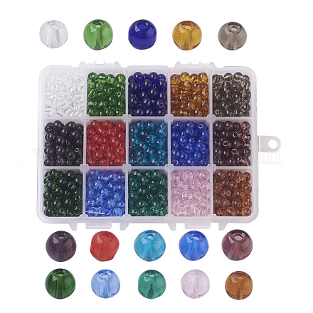 15 Colors Glass Beads GLAA-JP0002-08-1