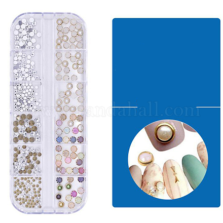Cabochons en perles synthétiques avec strass et abs MRMJ-T010-003-27-1