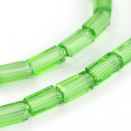 Faceted Cuboid Transparent Glass Bead Strands GLAA-J081-A01-1