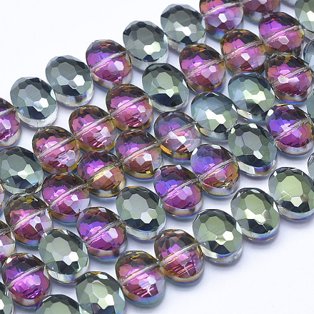 Chapelets de perles en verre électroplaqué EGLA-F137-HP06-1