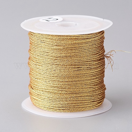 メタリック糸  刺しゅう糸  ジュエリー作りのための  ゴールド  0.8mm  約25m /ロール  1roll MCOR-CJ0001-03B-1