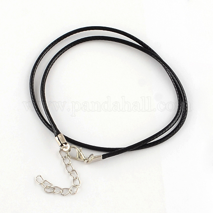 Воском хлопка ожерелье шнура материалы MAK-S032-1.5mm-101-1