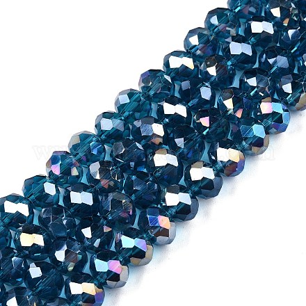 Chapelets de perles en verre électroplaqué EGLA-A034-T8mm-B25-1