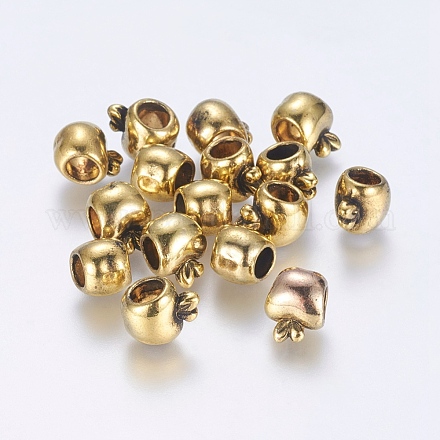 Large Hole Tibetan Style Metal European Beads TIBEB-R033-AG-FF-1
