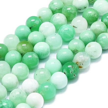 Brins naturels de perles de chrysoprase G-K245-A12-07-1