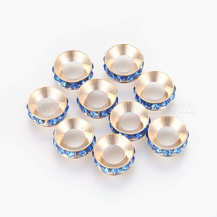 Perles séparateurs en laiton avec strass RB-A020-12mm-04LG-1