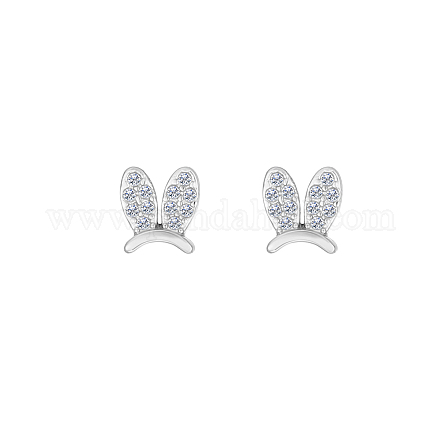 Cute Bunny Ear Studs with Rhinestones TB9087-2-1