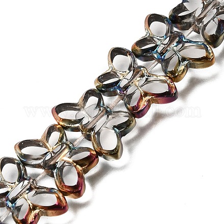 Galvanisierte transparente Glasperlenstränge&nbsp;GL-CBA98F0-03E-1