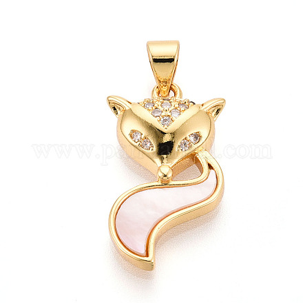 Латунные микропаве прозрачные подвески с фианитом KK-N268-15G-1